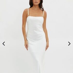 Selfie Leslie White Spaghetti Strap Slip Dress